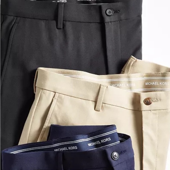 Michael Kors Men's Solid Classic Fit Beige Stretch Dress Pants 34/32 Brand New - Picture 8 of 8